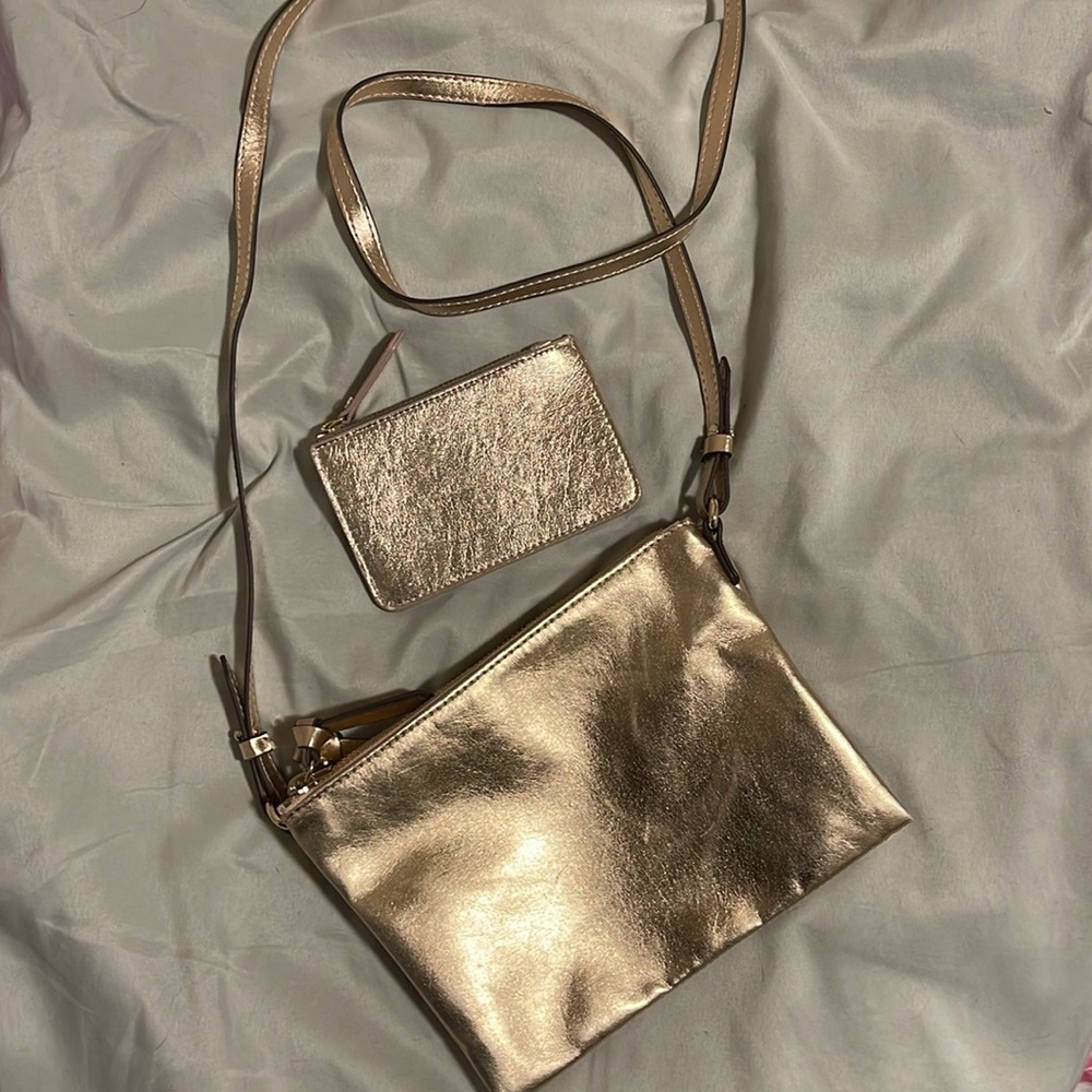 Rose gold crossbody and match card holder